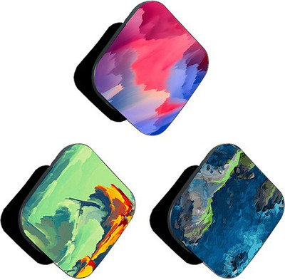 iCopertina PACK OF 3 Green Blue And Pink Abstracts Mobile Holder
