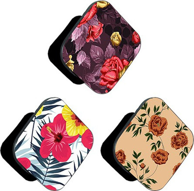 iCopertina PACK OF 3 Red Pink Florals And Brown Floral Mobile Holder