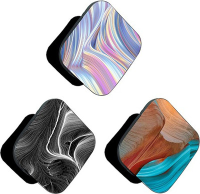iCopertina PACK OF 3 Black 3D Abstract And Abstracts Mobile Holder