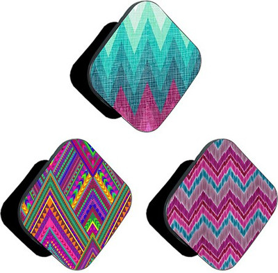 iCopertina PACK OF 3 Purple Blue Zig-Zag Patterns Mobile Holder
