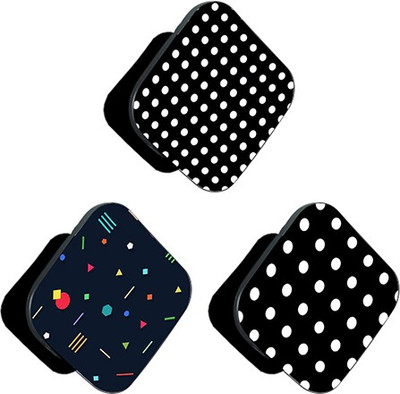 iCopertina PACK OF 3 White Dots Pattern On Black Mobile Holder