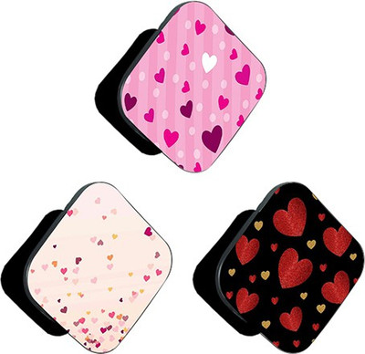 iCopertina PACK OF 3 Pink Hearts And Red hearts Pattern Mobile Holder