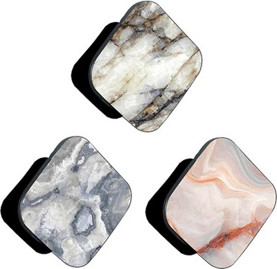 iCopertina PACK OF 3 White Marble Patterns Mobile Holder