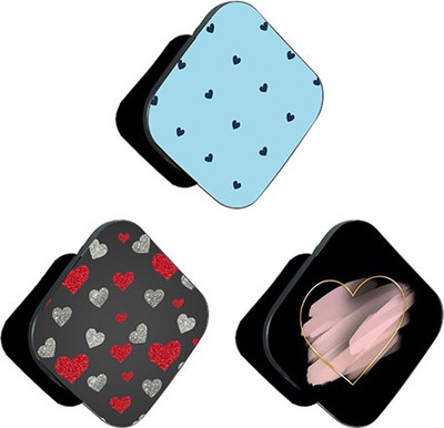 iCopertina PACK OF 3 Blue Hearts And Hearts Patterns Mobile Holder