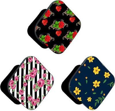 iCopertina PACK OF 3 Red Pink and Yellow Florals Small Mobile Holder