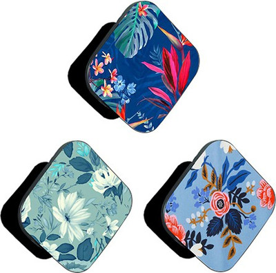 iCopertina PACK OF 3 Blue Floral Patterns Mobile Holder