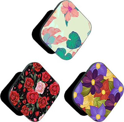 iCopertina PACK OF 3 Red Pink Floral and Colorful Floral Mobile Holder