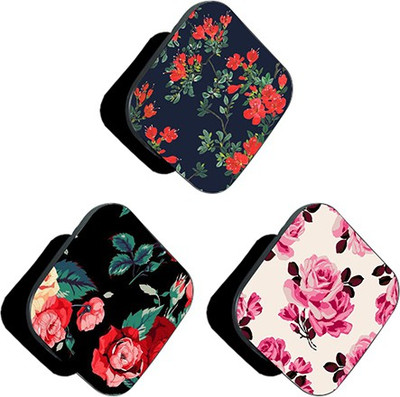iCopertina PACK OF 3 Red Rose Pink Rose Floral Mobile Holder