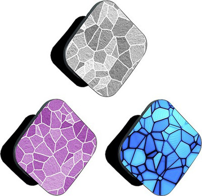 iCopertina PACK OF 3 Grey Purple Blue Stones Pattern Mobile Holder
