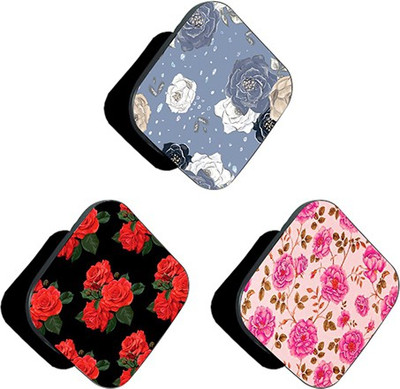 iCopertina PACK OF 3 Blue Pink Red Floral Mobile Holder