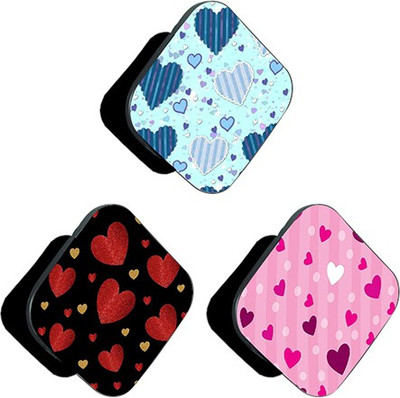 iCopertina PACK OF 3 Blue Pink and Red Hearts Patterns Mobile Holder