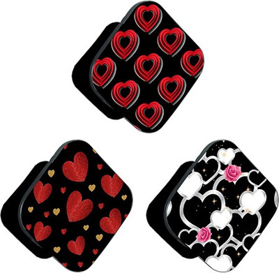 iCopertina PACK OF 3 Red Hearts And White Hearts Pattern Mobile Holder