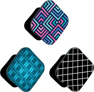 iCopertina PACK OF 3 Blue Pink Square patterns Mobile Holder