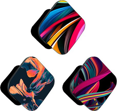 iCopertina PACK OF 3 Colorful 3D Abstracts And Orange Abstracts Mobile Holder