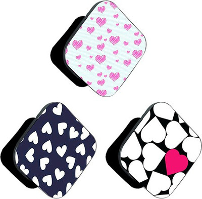 iCopertina PACK OF 3 Blue White Hearts Pattern And Hearts Pattern Mobile Holder