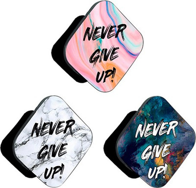 iCopertina PACK OF 3 Never Give Up! Pink White Blue Mobile Holder
