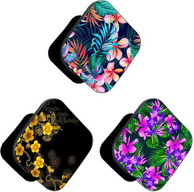 iCopertina PACK OF 3 Pink Green Small Floral And Florals Mobile Holder