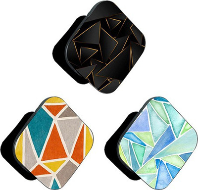 iCopertina PACK OF 3 Blue Green Triangle Pattern And Patterns Mobile Holder