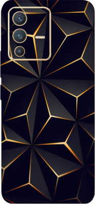 LAMHA Vivo V23 5G Mobile Skin(Ultra Super Black Abstract Shape High Matte Finish.)