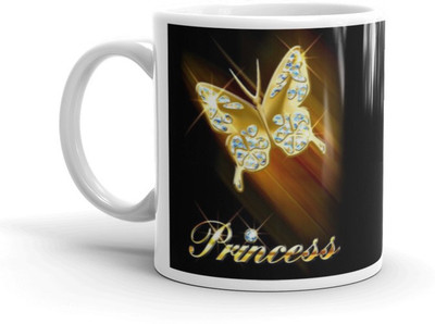 Prsky Princess Printed Cup For Valentines Day Gift For Your Love One. Ceramic Coffee Mug(325 ml)