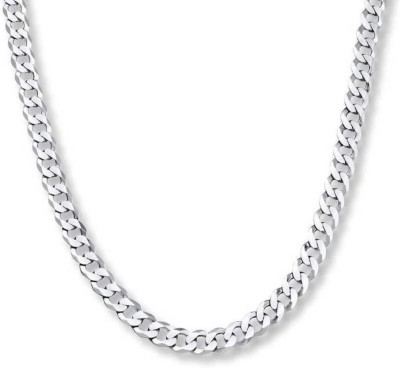 YouthPoint Stainless Steel Silver color Chain for Girls and Boys Sterling Silver Plated Copper, Sterling Silver, Stainless Steel Chain