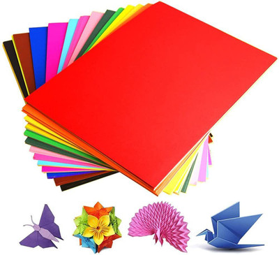 greencom 200 Sheet A4 Tinted Colour Paper, Origami Paper, Multipurpose paper ,Craft paper Arts and Craft Scrap Book Essential for Kids Activities A4 130 gsm Craft paper(Set of 2, 10 Mix Colour Paper)