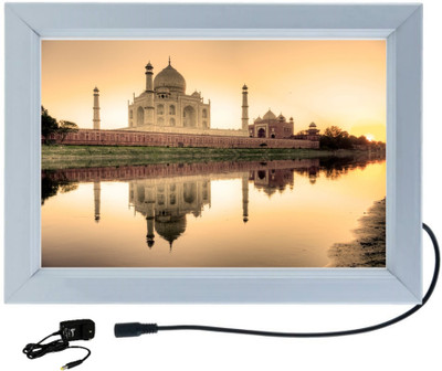 DESIGNING HUB LED PHOTO FRAME TAJ MAHAL MODEL NO:69, 18 inch ELECTRONIC(Silver Alluminium)
