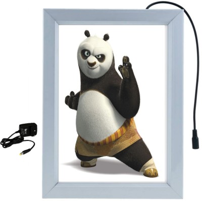 DESIGNING HUB LED PHOTO FRAME PANDA MODEL NO:58, 18 inch ELECTRONIC(Silver Alluminium)