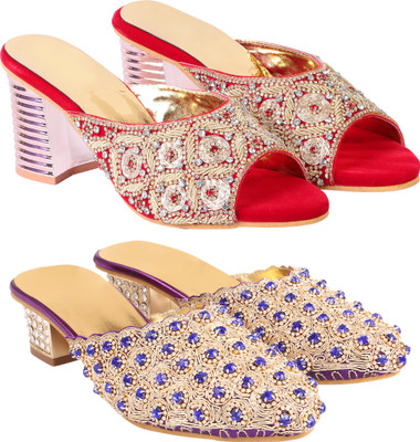 Zionk Women Heels(Multicolor , 13)