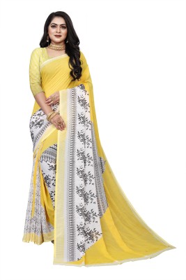 THE PRIVATE LABLE Printed Bollywood Georgette Saree(Beige)