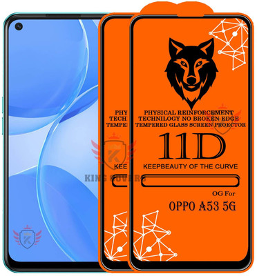 KING COVERS Tempered Glass Guard for OPPO-A53 5G Edge to Edge Tempered Glass(Pack of 2)