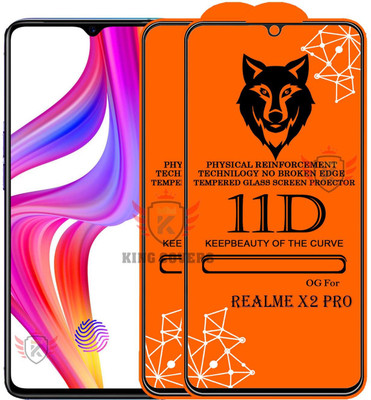 KING COVERS Tempered Glass Guard for REALME-X2 PRO Edge to Edge Tempered Glass(Pack of 2)