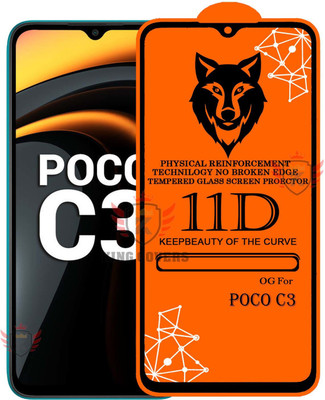 KING COVERS Tempered Glass Guard for POCO-C3 Edge to Edge Tempered Glass(Pack of 1)