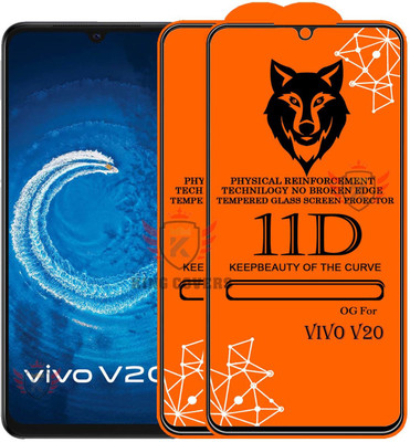 KING COVERS Tempered Glass Guard for VIVO-V20 Edge to Edge Tempered Glass(Pack of 2)