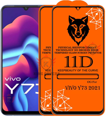 KING COVERS Tempered Glass Guard for VIVO-Y73(2021) Edge to Edge Tempered Glass(Pack of 2)