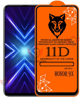KING COVERS Tempered Glass Guard for 11D Tempered Glass Screen Protector for Honor-9X|With Easy Installation Kit Full Adhesive Glass(Pack of 1)