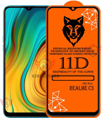 KING COVERS Tempered Glass Guard for REALME-C3 Edge to Edge Tempered Glass(Pack of 1)