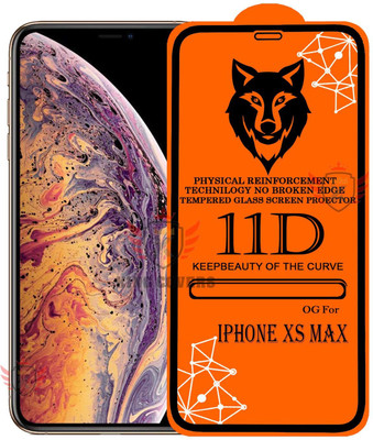 KING COVERS Tempered Glass Guard for 11D Tempered Glass Screen Protector for Apple iPhone-XS max|With Easy Installation Kit Full Adhesive Glass(Pack of 1)