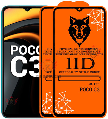 KING COVERS Tempered Glass Guard for POCO-C3 Edge to Edge Tempered Glass(Pack of 2)