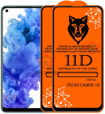 KING COVERS Tempered Glass Guard for TECNO-CAMON 16 Edge to Edge Tempered Glass(Pack of 2)