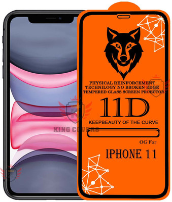 KING COVERS Tempered Glass Guard for 11D Tempered Glass Screen Protector for Apple iPhone-11|With Easy Installation Kit Full Adhesive Glass(Pack of 1)