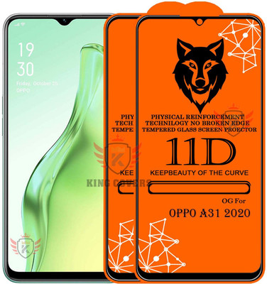 KING COVERS Tempered Glass Guard for OPPO-A31 Edge to Edge Tempered Glass(Pack of 2)