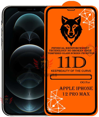 KING COVERS Tempered Glass Guard for 11D Tempered Glass Screen Protector for Apple iPhone-12 Pro Max|With Easy Installation Kit Full Adhesive Glass(Pack of 1)