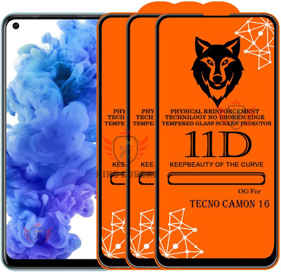 Express Buy Tempered Glass Guard for TECNO-CAMON 16 Edge to Edge Tempered Glass(Pack of 3)