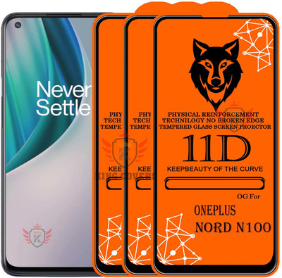 KING COVERS Tempered Glass Guard for ONEPLUS-NORD N100 Edge to Edge Tempered Glass(Pack of 3)