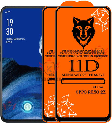 KING COVERS Tempered Glass Guard for OPPO RENO-2Z Edge to Edge Tempered Glass(Pack of 2)