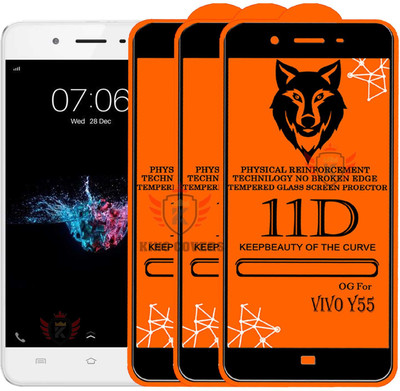 Express Buy Tempered Glass Guard for VIVO-Y55 Edge to Edge Tempered Glass(Pack of 3)