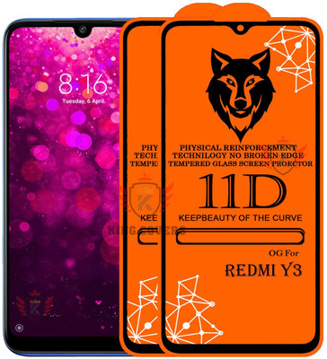 KING COVERS Tempered Glass Guard for REDMI-Y3 Edge to Edge Tempered Glass(Pack of 2)