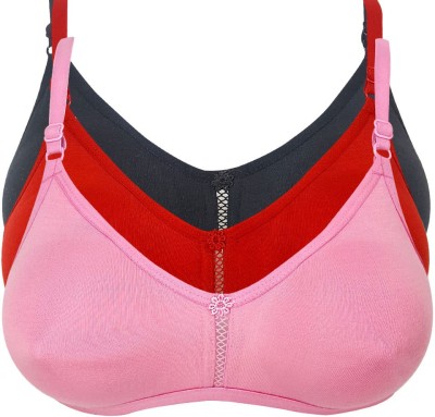 X-WELL Women Minimizer Non Padded Bra(Red, Pink, Black)