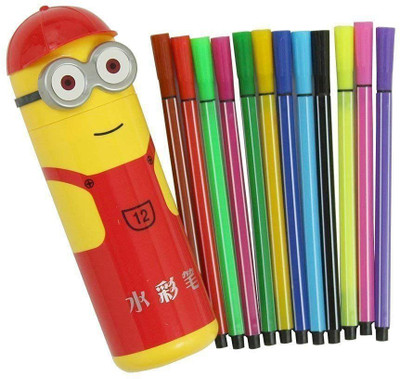Timbktoo pack of 1 cartoon shape bottle sketch pen set tip Nib Sketch Pen(Multicolor)
